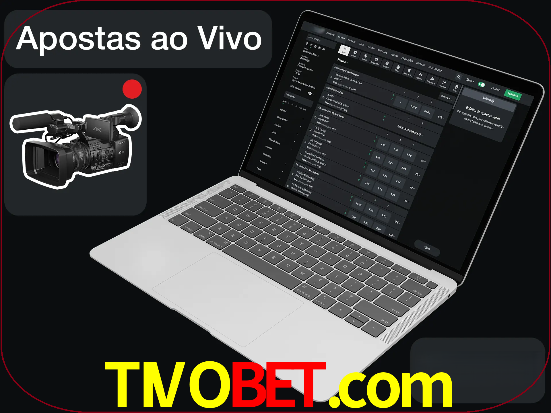Aposte em formato ao vivo em nosso site.